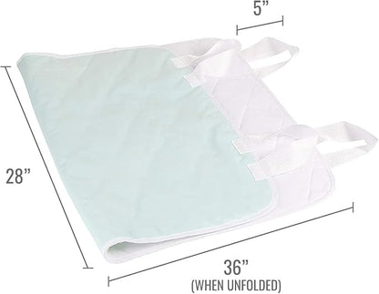 DMI Waterproof Sheet to be Used as a Bed Pad, Mattress Protector, FSA and HSA Eligible, Furniture Cover or Seat Protector with Quilted Slide Sheet and 4 Layers of Protection, With Straps, 28 x 36