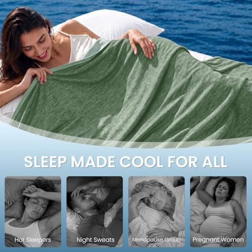 Topcee Cooling Blanket for Night Sweats Absorbs Heat to Keep Adults, Children Cool on Warm Nights, Q-Max 0.5 Cooling Blankets for Hot Sleepers, Ultra-Cool Lightweight Sofa Throw Blanket (50"x70")