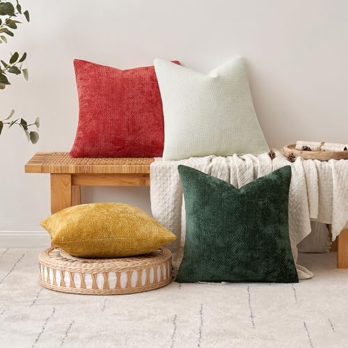 MIULEE Decorative Couch Throw Pillow Covers 20x20 in Christmas Green 2 Pack