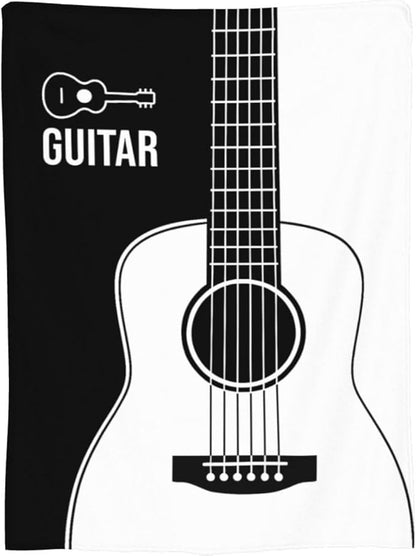 Guitar Blanket Super Soft Warm Fluffy Fleece Flannel Music Instrument Throw Blanket Cozy Fuzzy Plush Stuff Bedding Blankets Gifts for Women Kids Boys Girls Adults 80"X60"