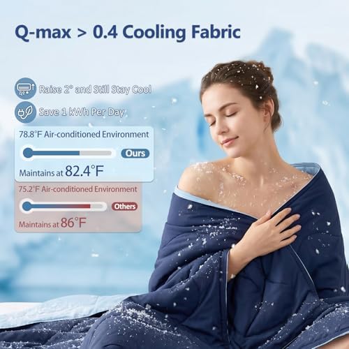 WDCOZY Cooling Comforter King Size, QMAX>0.4 Soft Blanket for Hot Sleepers