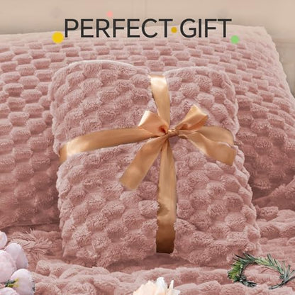 BEDELITE Fluffy Twin/Twin XL Comforter Set, Dusty Pink Bed Set 2 Pieces