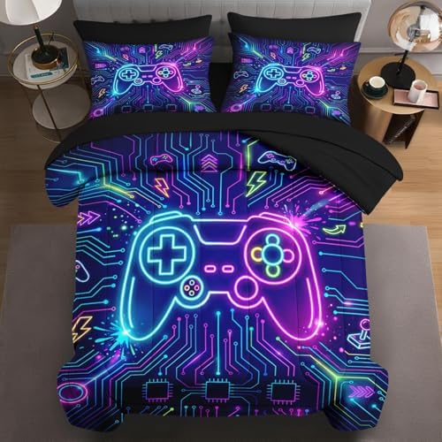 WeCozy 5 Pieces Twin Comforter Set for Boys - Gaming Bedding for Kids