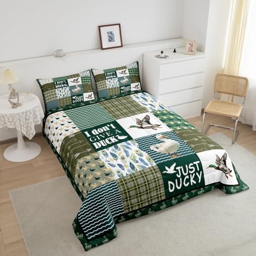 Feelyou Duck Hunting Comforter Set Queen for Kids Boys Girls Bedding Set