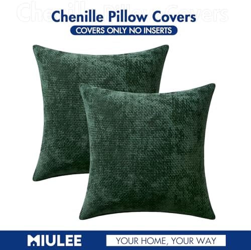 MIULEE Decorative Couch Throw Pillow Covers 20x20 in Christmas Green 2 Pack