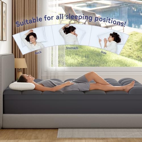 ELEMUSE Queen Grey Mattress Topper, Thick Pillow Top Mattress Pad Cover