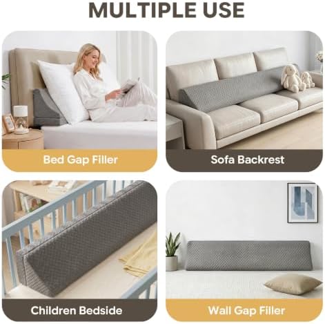 Wedge Pillow Headboard for Bed Gap,Foldable Bed Wedge Gap Filler King Size