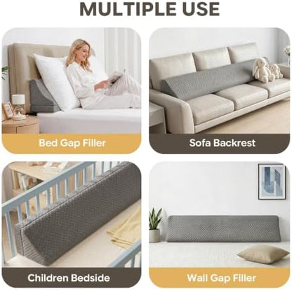 Wedge Pillow Headboard for Bed Gap,Foldable Bed Wedge Gap Filler King Size