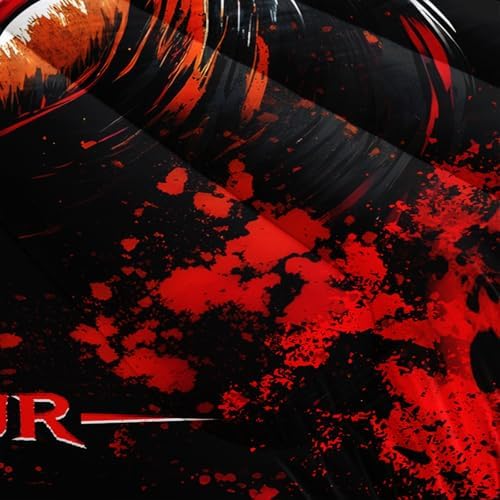 AILONEN Boys Dinosaur Comforter Set Queen Size,Kids Cartoon Dinosaur Bedding Set,Red and Black Printed Comforter with 2 Pillowcases,3 Pieces