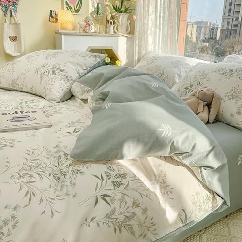 LifeTB Vintage Floral Comforter Set King, 3 Pieces Boho Floral Bedding Comforter Botanical Flowers Comforter with 2 Pillowcases, Fluffy Soft Cottagecore Bedding Set Flowers Pattern King Comforter Set