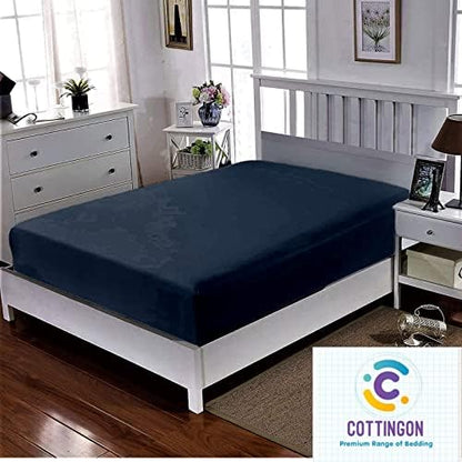 1 PC Cot Size 25" x 75" Fitted Sheet Only, 100% Egyptian Cotton, Navy Blue