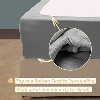 Mrs Awesome Stretch Jersey Box Spring Cover Queen/Queen XL, Siler