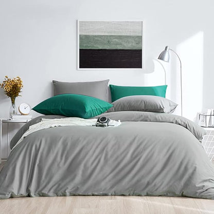 FLXXIE King Pillow Cases Set of 2, Soft Microfiber Pillow Covers with Envelope Closure, Wrinkle, Fade and Stain Resistant Pillowcases, 20x36, Dark Green