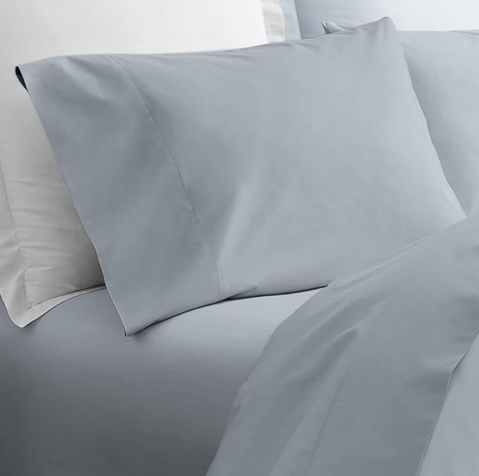 YIYEA California King Pillow Cases Set of 4, Ultra Soft 1800TC Hotel Quality Double Brushed Microfiber Embroidered Pillowcases, Envelope Closure, Fade Resistant (20"x40", Blue)