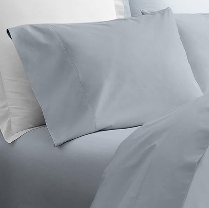 YIYEA California King Pillow Cases Set of 4, Ultra Soft 1800TC Hotel Quality Double Brushed Microfiber Embroidered Pillowcases, Envelope Closure, Fade Resistant (20"x40", Blue)