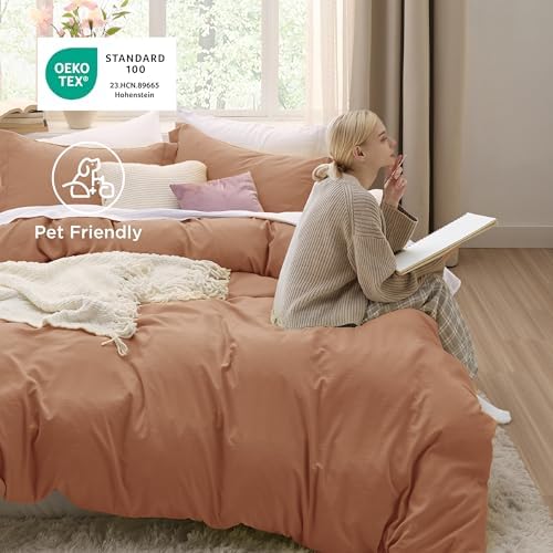 Bedsure Taupe California King Duvet Cover - Prewashed Cotton-Like Polyester Extra Soft Bedding Set, Includes 1 Cal King Duvet Cover 104x98 Inches with Zipper Closure & 2 Pillow Shams, No Comforter