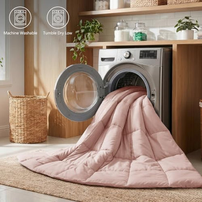 CozyLux Full Size Comforter Sets, 3-Piece Box-Stitched, Dusty Pink