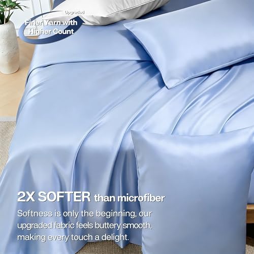 MR&HM Full Size Sheets 4 Pieces, Rayon Derived from Bamboo Blend