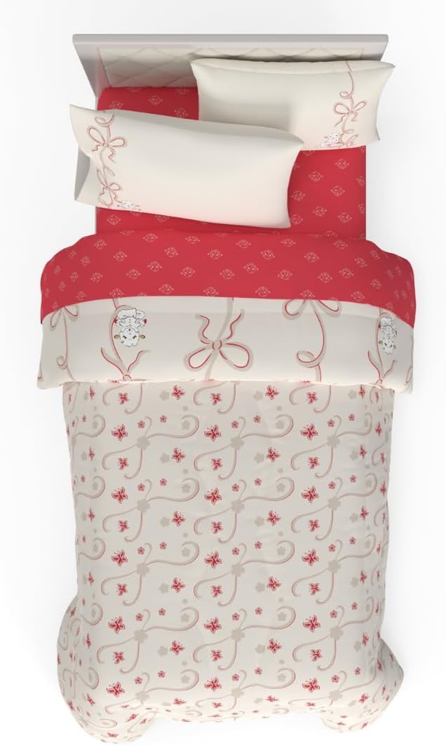 Lamb Chop Bedding Set, Twin Size 5-Piece Super Soft Fluffy Reversible Comforter & Sheet Set with Sham, (100% Officially Licensed Product) by Franco Collectibles