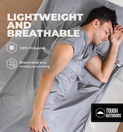 Sleeping Bag Liner - Adult Sleep Sack & Travel Sheets for Hotel - Travel Sleep Sack, Camping Sleeping Bag Liners for Cold Weather