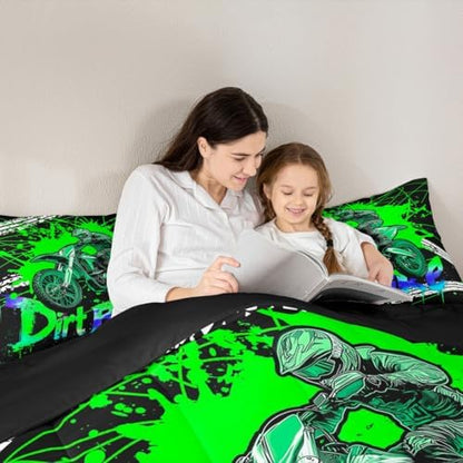 Feelyou Racing Motocross Rider Kids Bedding Set Boys Girls Twin Size