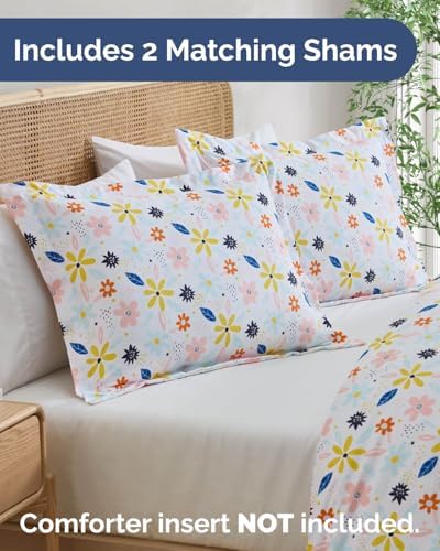 Duvet Cover Queen Size - Floral Duvet Cover - 3 Piece - Sunshine Floral