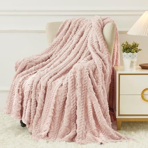 Aganear Fleece Throw Blanket for Couch Sofa 50"x60" Pink