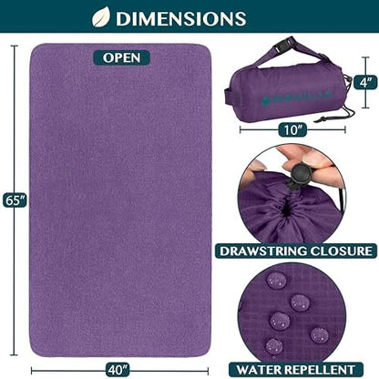 PAVILIA Travel Blanket Airplane Compact with Bag Lightweight, Purple
