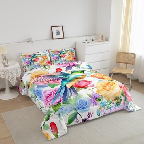 Feelyou Hummingbird Bedding Set King Size 3Pcs for Kids Boys Girls