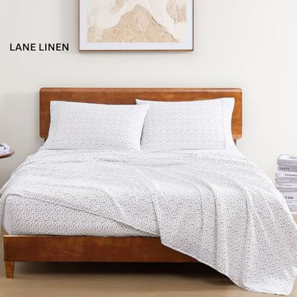 Lane Linen Twin Sheets 100% Organic Cotton 3pc Percale Cooling Soft - White