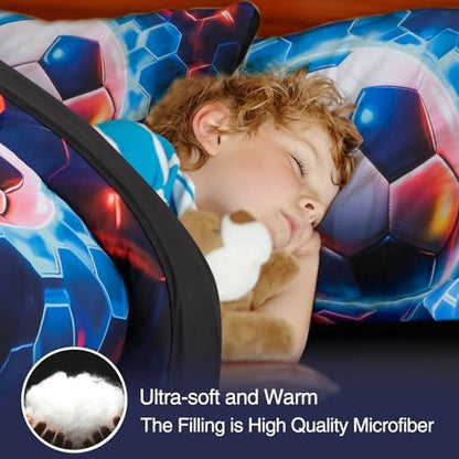 A Nice Night Twin Size Bed in A Bag 6 Pc Football Comforter Sets for Boys