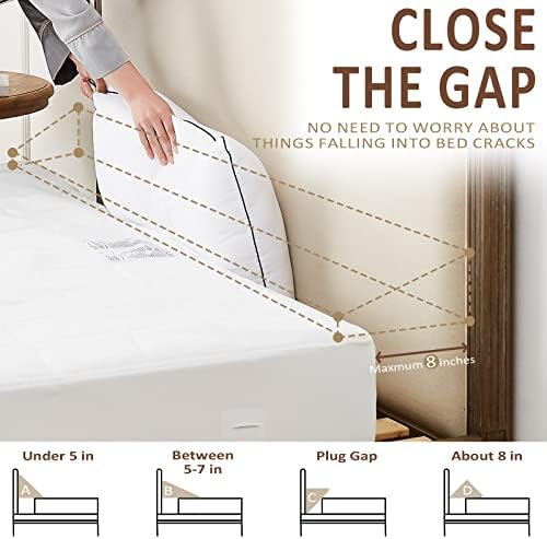 Homemate Twin Size（39"x10"x6"） Bed Wedge Pillow for Headboard - Upgraded Bed Gap Filler Twin Between Mattress and Headboard - Wedge Pillow headboard - White