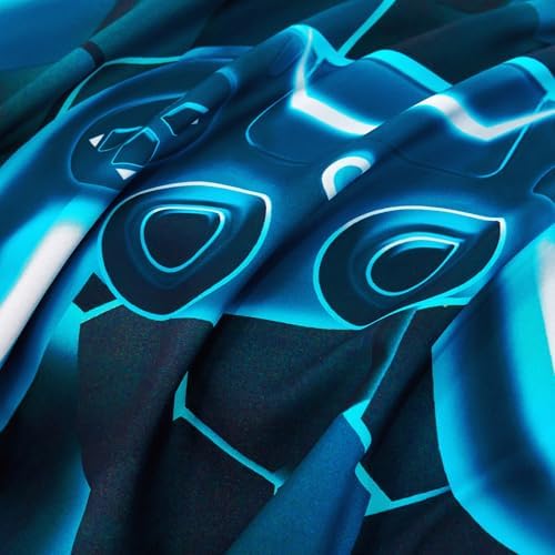 URBONUR 6 Pieces Gamer Comforter Set Full Size for Teen Boys Blue Teal