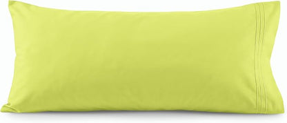 Elegant Comfort Luxury Ultra-Soft 1-Piece Body Pillowcase - 1500 Premium Hotel Quality Microfiber Double Brushed - Wrinkle Resistant, Body Pillowcase Size, Lime