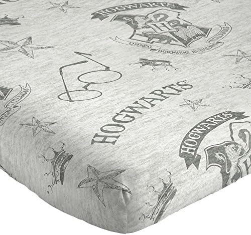 Jay Franco Kids Sheet Set with Fitted, Flat Sheets & Pillow Cover - Ultra-Soft Bedding with Pillowcase for Room Decor, Gray - Harry Potter, 4 Piece Full