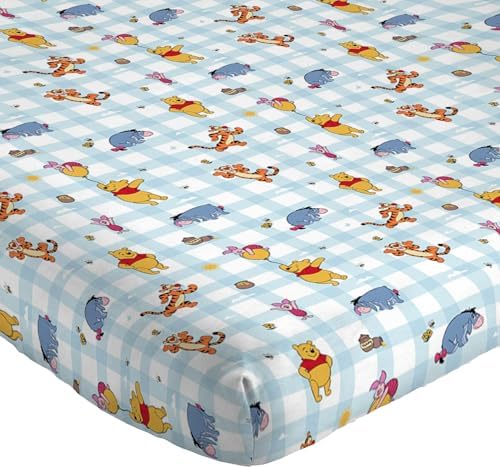 Jay Franco Kids Sheet Set with Fitted, Flat Sheets & Pillow Cover - Ultra-Soft Bedding with Pillowcase for Room Decor, White - Winnie The Pooh, 3 Piece Twin