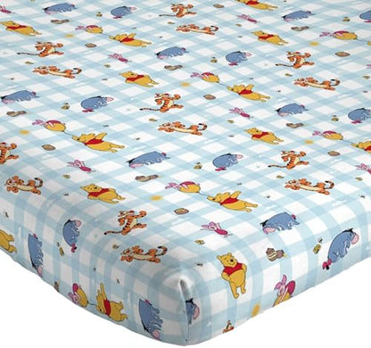 Jay Franco Kids Sheet Set with Fitted, Flat Sheets & Pillow Cover - Ultra-Soft Bedding with Pillowcase for Room Decor, White - Winnie The Pooh, 3 Piece Twin