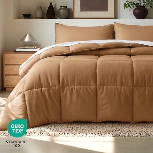 Bare Home Comforter Set - 1800 Ultra Soft (King, Caramel)
