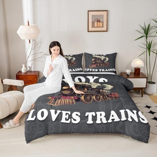 Feelyou Boys Vintage Train Comforter Set Twin Size