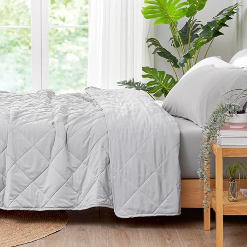 Cozy Bliss Cooling Blanket for Hot Sleepers King Size, Q-Max 0.45 Cooling Comfort, Cold Blankets for Night Sweats Sleeping, Ultra-Cool Lightweight Breathable Summer Blanket for Bed, Mist Grey