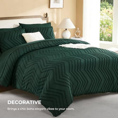 Litanika Super King Comforter Set with Sheets, 7 Pieces Boho Bed Set