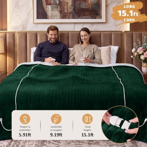 Heated Electric Blanket Queen Size, Dual Control, 84" x 90", Jasper