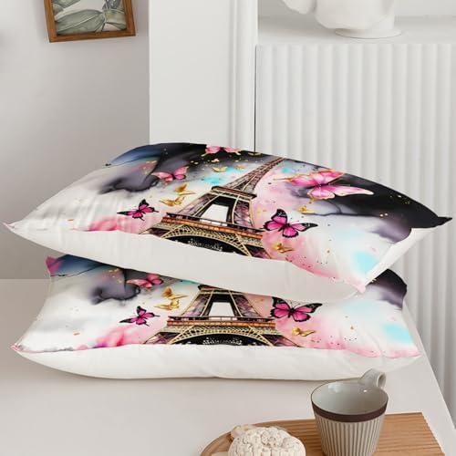 QOOMO Paris Eiffel Tower Kids Comforter Set Twin Size