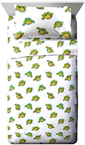 Jay Franco Nickelodeon Teenage Mutant Ninja Turtles Green Bricks 5 Piece Twin Bed Set - Includes Reversible Comforter & Sheet Set Bedding - Super Soft Fade Resistant Microfiber