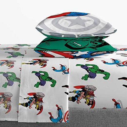 Marvel Comics Avengers Queen Comforter Set 7 Piece Soft Boys Bedding, Multi