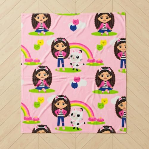 Gabby's Dollhouse Kids Bedding Super Soft Cozy Silk Touch Throw, 40 in x 50 in, (Officially Licensed Product) By Franco