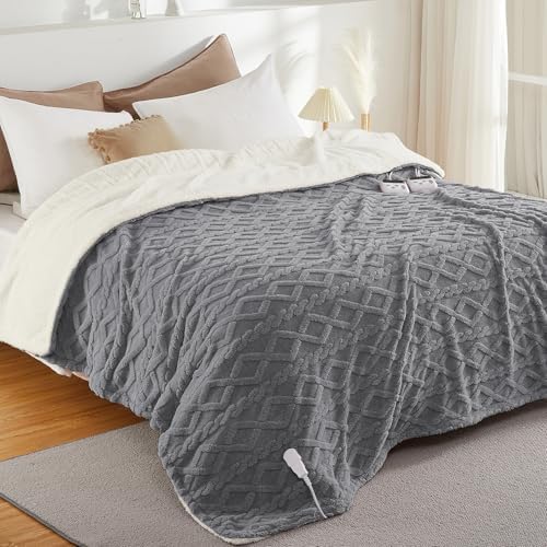 CAROMIO Electric Blanket King Size Dual Control, Heated Blanket King