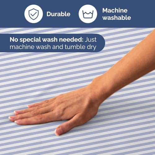King 4 Piece Striped Sheet Set - Soft, Breathable & Cooling - Blue Sky