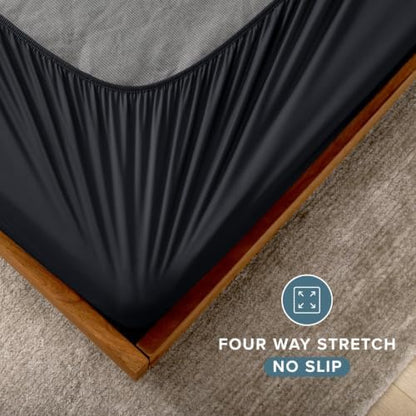 Bare Home Twin Size Box Spring Cover Wrap Around (Twin, Black)