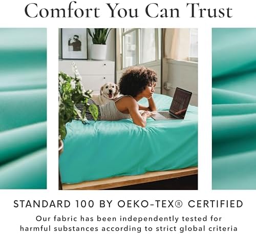 Bamboo Bay 6 Piece King Size Sheet Set, 100% Viscose Made from Bamboo, Breathable, Ultra Soft Cooling Bed Sheets for Hot Sleepers, Beddings with Deep Pockets Fit 16" Mattress, Ocean Wave